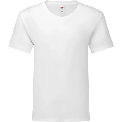 T-shirt col v en coton Fruit of the Loom Iconic 150 Blanc 5XL - Publicité T-shirt col v en coton Fruit of the Loom Iconic 150 Blanc 5XL - Publicité