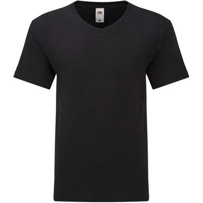 T-shirt col v en coton Fruit of the Loom Iconic 150 Noir 3XL - Publicité T-shirt col v en coton Fruit of the Loom Iconic 150 Noir 3XL - Publicité
