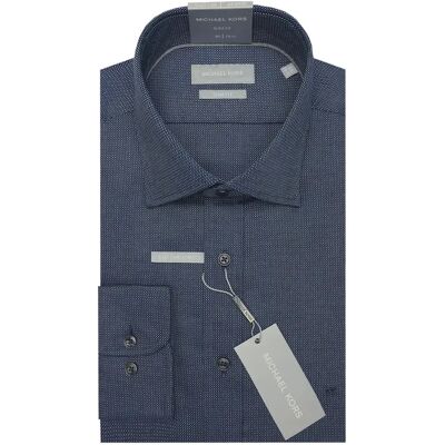 Chemise Michael Kors Faux Uni Slim Fit Bleu 41 - Publicité Chemise Michael Kors Faux Uni Slim Fit Bleu 41 - Publicité