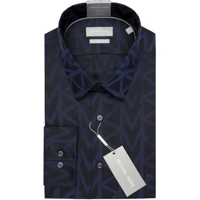 Chemise Michael Kors Mk Jacquard Slim Fit Bleu 41 - Publicité Chemise Michael Kors Mk Jacquard Slim Fit Bleu 41 - Publicité