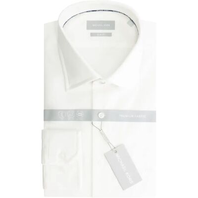 Chemise 2 plis slim twill Michael Kors Blanc 42 - Publicité Chemise 2 plis slim twill Michael Kors Blanc 42 - Publicité