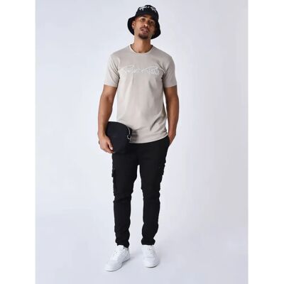 T-shirt brodé Project X Paris Essentials Beige XS - Publicité T-shirt brodé Project X Paris Essentials Beige XS - Publicité
