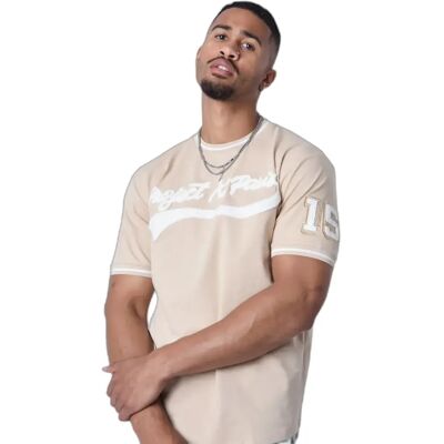 T-shirt style universitaire avec logo Project X Paris Beige XS - Publicité T-shirt style universitaire avec logo Project X Paris Beige XS - Publicité