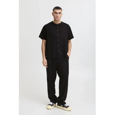 Chemise col mandarin Solid Allan Noir M - Publicité Chemise col mandarin Solid Allan Noir M - Publicité