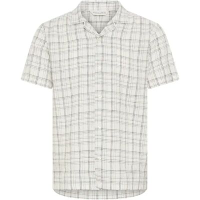 Chemise en lin à carreaux Casual Friday CFReine Blanc S - Publicité Chemise en lin à carreaux Casual Friday CFReine Blanc S - Publicité