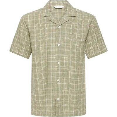 Chemise en lin à carreaux Casual Friday CFReine Vert S - Publicité Chemise en lin à carreaux Casual Friday CFReine Vert S - Publicité