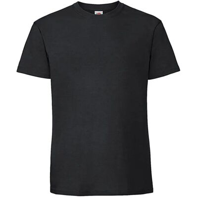 T-shirt Fruit of the Loom Ringspun Premium Noir S - Publicité T-shirt Fruit of the Loom Ringspun Premium Noir S - Publicité