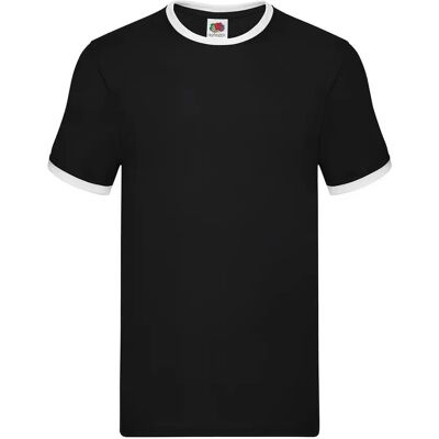 T-shirt Fruit of the Loom Ringer Noir 3XL - Publicité T-shirt Fruit of the Loom Ringer Noir 3XL - Publicité