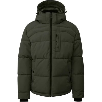 Manteau matelassé avec capuche amovible col droit imprimé griffé s.Oliver Vert 4XL - Publicité Manteau matelassé avec capuche amovible col droit imprimé griffé s.Oliver Vert 4XL - Publicité