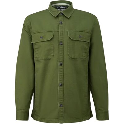 Chemise en twill délavé avec col italien s.Oliver Vert M - Publicité Chemise en twill délavé avec col italien s.Oliver Vert M - Publicité