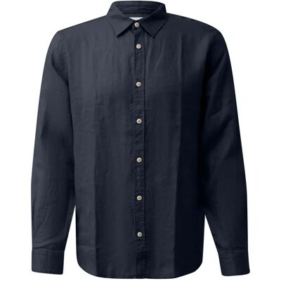Chemise en lin de qualité supérieure avec col italien s.Oliver Bleu 3XL - Publicité Chemise en lin de qualité supérieure avec col italien s.Oliver Bleu 3XL - Publicité