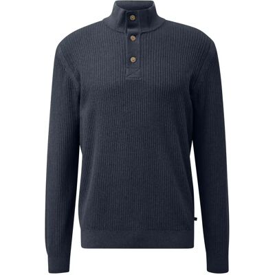 Pull col rond troyer boutonné en coton structuré s.Oliver Bleu 3XL - Publicité Pull col rond troyer boutonné en coton structuré s.Oliver Bleu 3XL - Publicité