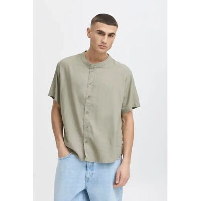 Chemise col mandarin Solid Allan Vert L - Publicité Chemise col mandarin Solid Allan Vert L - Publicité