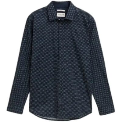 Chemise à manches longues imprimée ajustée Tom Tailor Bleu 3XL - Publicité Chemise à manches longues imprimée ajustée Tom Tailor Bleu 3XL - Publicité