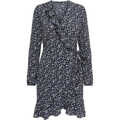 Robe femme Only Carly wrap manches longues Bleu 38 - Publicité Robe femme Only Carly wrap manches longues Bleu 38 - Publicité