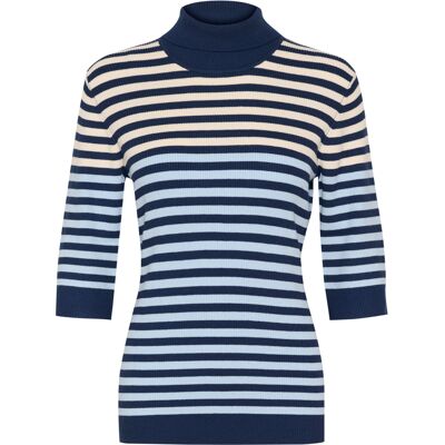 Pullover col roulé côtelé femme CULTURE Annemette Bleu L - Publicité Pullover col roulé côtelé femme CULTURE Annemette Bleu L - Publicité