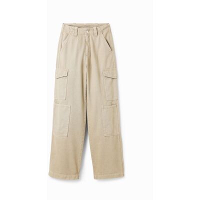 Pantalon cargo femme Desigual Sedal Beige 38 - Publicité Pantalon cargo femme Desigual Sedal Beige 38 - Publicité
