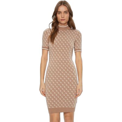 Robe pull femme Guess Lise 4G Logo Beige S - Publicité Robe pull femme Guess Lise 4G Logo Beige S - Publicité