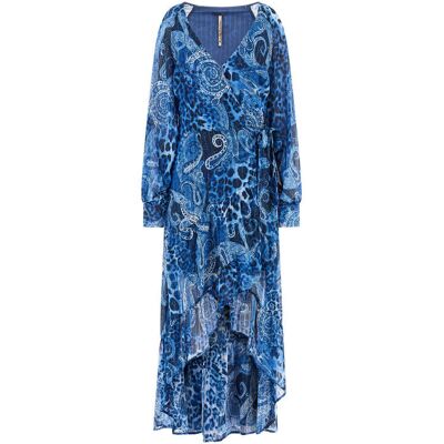 Robe portefeuille longue femme Guess Nuovo Bahia Bleu XS - Publicité Robe portefeuille longue femme Guess Nuovo Bahia Bleu XS - Publicité