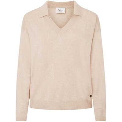 Pull femme Pepe Jeans Isela Beige XL - Publicité Pull femme Pepe Jeans Isela Beige XL - Publicité