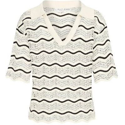 Pullover femme Pulz Jeans Mariell Blanc M - Publicité Pullover femme Pulz Jeans Mariell Blanc M - Publicité