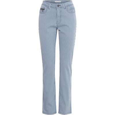 Pantalon droite rayé femme Pulz Jeans Nolly Bleu 40 - Publicité Pantalon droite rayé femme Pulz Jeans Nolly Bleu 40 - Publicité