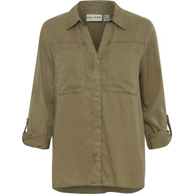 Chemise femme Pulz Jeans Brooklyn Vert S - Publicité Chemise femme Pulz Jeans Brooklyn Vert S - Publicité