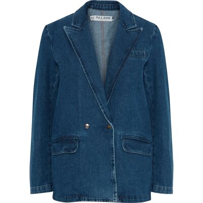 Blazer en jean femme Pulz Jeans Mika Bleu 38 - Publicité Blazer en jean femme Pulz Jeans Mika Bleu 38 - Publicité