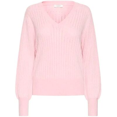 Pull col en V femme b.young BYMmorla Pointelle Rose S - Publicité Pull col en V femme b.young BYMmorla Pointelle Rose S - Publicité