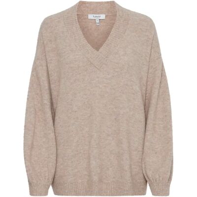 Pull col V femme b.young Omea Beige S - Publicité Pull col V femme b.young Omea Beige S - Publicité
