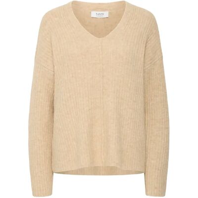 Pull col V femme b.young Omea Marron S - Publicité Pull col V femme b.young Omea Marron S - Publicité