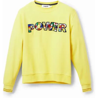 Sweatshirt patch power femme Desigual Jaune XL - Publicité Sweatshirt patch power femme Desigual Jaune XL - Publicité