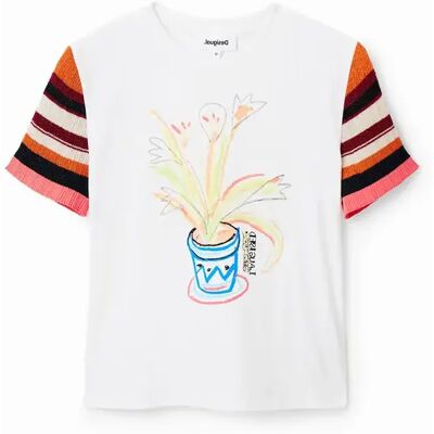 T-shirt rayures maille femme Desigual Blanc 2XL - Publicité T-shirt rayures maille femme Desigual Blanc 2XL - Publicité