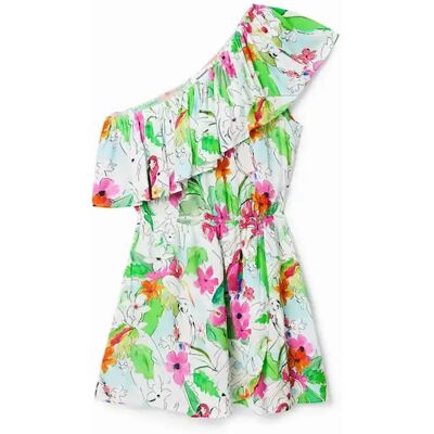 Robe courte asymétrique tropicale femme Desigual Blanc XL - Publicité Robe courte asymétrique tropicale femme Desigual Blanc XL - Publicité