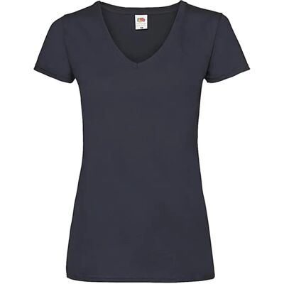 T-shirt col V femme Fruit of the Loom Valueweight Bleu XL - Publicité T-shirt col V femme Fruit of the Loom Valueweight Bleu XL - Publicité