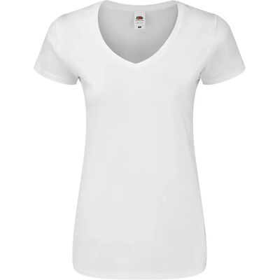 T-shirt col en V femme Fruit of the Loom Iconic 150 Blanc XL - Publicité T-shirt col en V femme Fruit of the Loom Iconic 150 Blanc XL - Publicité