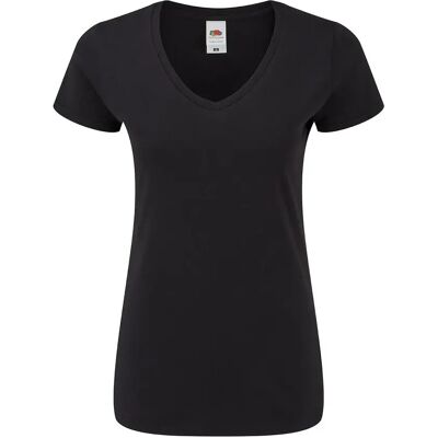 T-shirt col en V femme Fruit of the Loom Iconic 150 Noir XL - Publicité T-shirt col en V femme Fruit of the Loom Iconic 150 Noir XL - Publicité