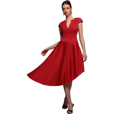 Robe patineuse asymétrique femme Goddiva Rouge 36 - Publicité Robe patineuse asymétrique femme Goddiva Rouge 36 - Publicité
