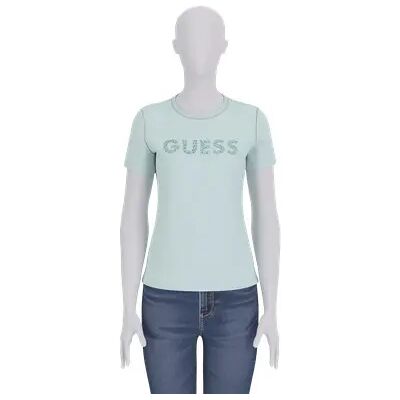T-shirt femme Guess CN Studs Script Rose L - Publicité T-shirt femme Guess CN Studs Script Rose L - Publicité