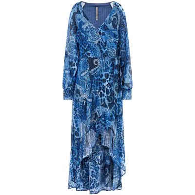 Robe portefeuille longue femme Guess Nuovo Bahia Bleu XS - Publicité Robe portefeuille longue femme Guess Nuovo Bahia Bleu XS - Publicité