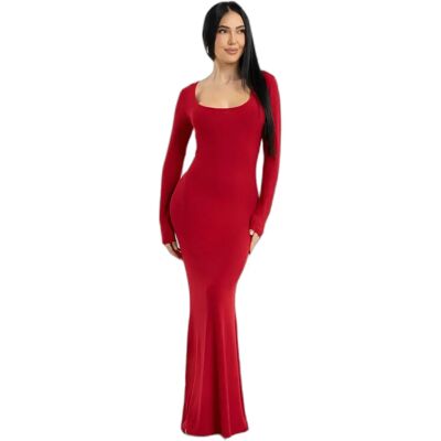 Robe manches longues femme Gym Glamour Flexi Maxi Rouge M - Publicité Robe manches longues femme Gym Glamour Flexi Maxi Rouge M - Publicité