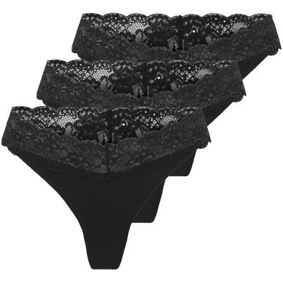 String femme Only Chloe (x3) Noir XL - Publicité String femme Only Chloe (x3) Noir XL - Publicité