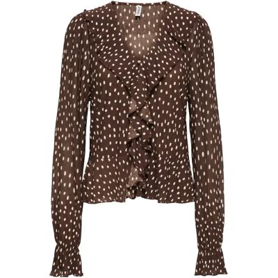 Blouse manches longues femme Only Kafie Marron XS - Publicité Blouse manches longues femme Only Kafie Marron XS - Publicité