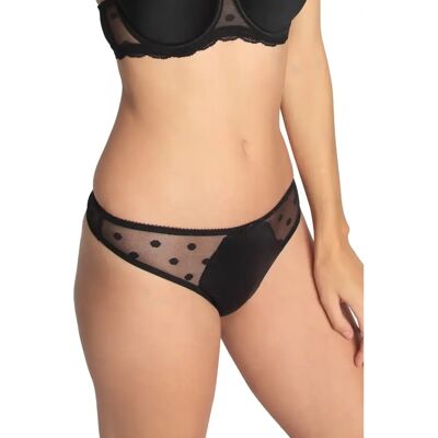String femme Sassa Dotted Mesh Noir 44 - Publicité String femme Sassa Dotted Mesh Noir 44 - Publicité