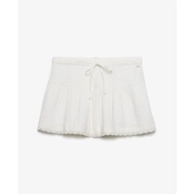 Mini jupe à bordure brodée femme Superdry Blanc XS - Publicité Mini jupe à bordure brodée femme Superdry Blanc XS - Publicité