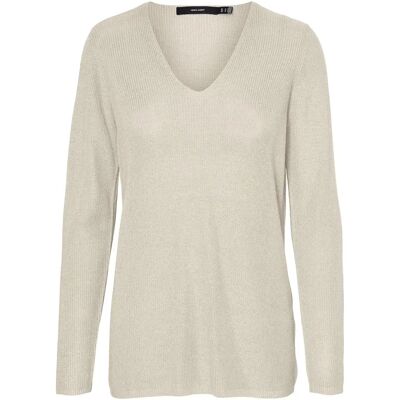 Pullover col-V femme Vero Moda Vmnewlexsun Beige S - Publicité Pullover col-V femme Vero Moda Vmnewlexsun Beige S - Publicité