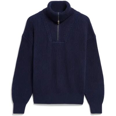 Pull à col zippé en maille vanisée femme Armedangels Bleu L - Publicité Pull à col zippé en maille vanisée femme Armedangels Bleu L - Publicité