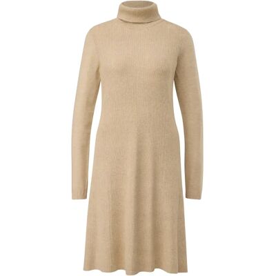 Robe pull manches longues en maille côtelée évasée col roulé femme COMMA Beige 46 - Publicité Robe pull manches longues en maille côtelée évasée col roulé femme COMMA Beige 46 - Publicité