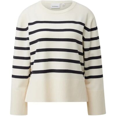 Pull moderne en maille avec manches kimono et rayures placées femme COMMA Beige 44 - Publicité Pull moderne en maille avec manches kimono et rayures placées femme COMMA Beige 44 - Publicité
