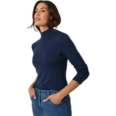 T-shirt manches longues col montant femme Damart Bleu L - Publicité T-shirt manches longues col montant femme Damart Bleu L - Publicité